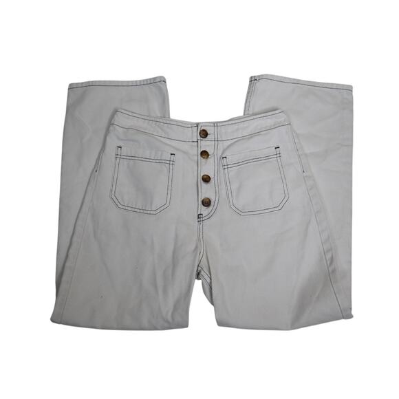 Reformation Jeans Womens 27 Eloise Exposed Button Fly Jean in Ivory - Picture 5 of 13